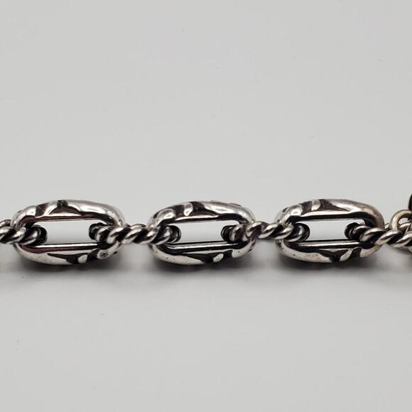 Brighton Bibi Heart Thick Ornate Chain Silver Plate Bracelet 7-8" - Picture 6 of 9